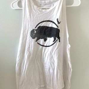 Buffalo white muscle tank